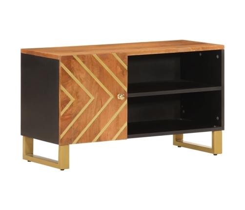 vidaXL Mueble de TV madera de mango marrón negro 80x31,5x46 cm