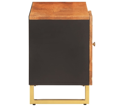 Mueble de TV madera de mango marrón negro 80x31,5x46 cm