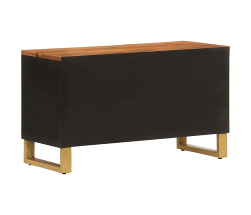 vidaXL Mueble de TV madera de mango marrón negro 80x31,5x46 cm