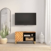 Mueble de TV madera de mango marrón negro 80x31,5x46 cm