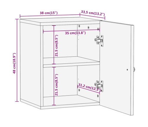 Mueble de baño de pared madera maciza mango marrón y negro