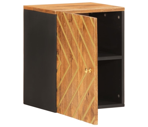 Mueble de baño de pared madera maciza mango marrón y negro