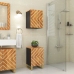 Mueble de baño madera maciza mango marrón y negro 38x33,5x58 cm