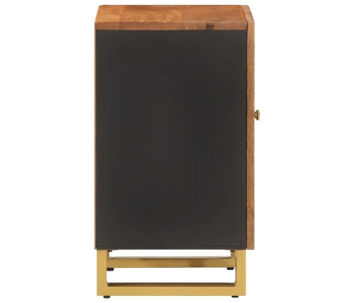 Mueble de baño madera maciza mango marrón y negro 38x33,5x58 cm