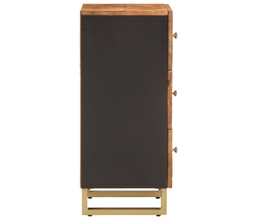 Mueble auxiliar madera maciza mango marrón/negro 40x33,5x75 cm