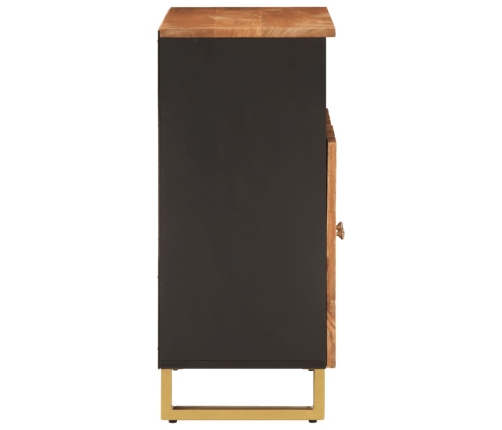 Mueble auxiliar madera maciza mango marrón/negro 60x33,5x75 cm