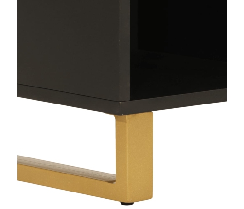 Mueble auxiliar madera maciza mango marrón/negro 80x33,5x75 cm