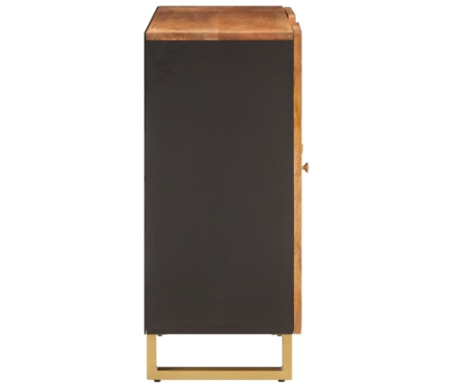 Mueble aparador madera maciza mango marrón/negro 90x33,5x75 cm