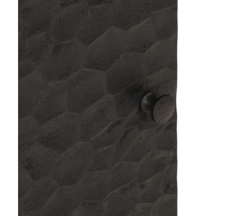 Mesita de noche de madera maciza de mango negra 40x33x46 cm