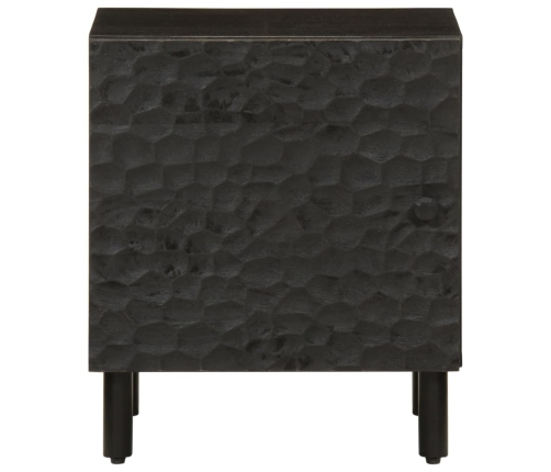 Mesitas de noche 2 uds madera maciza de mango negro 40x33x46 cm