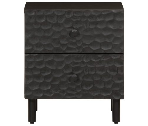 Mesita de noche de madera maciza de mango negra 40x33x46 cm