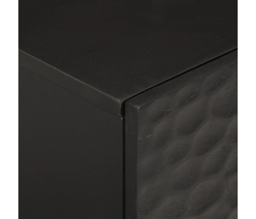 Mesita de noche de madera maciza de mango negra 40x33x46 cm