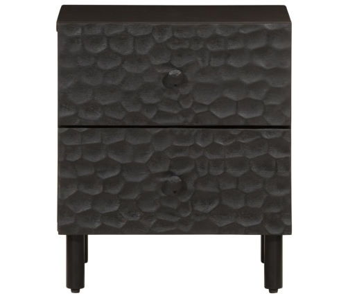 Mesitas de noche 2 uds madera maciza de mango negro 40x33x46 cm