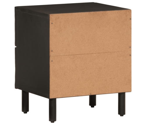 Mesitas de noche 2 uds madera maciza de mango negro 40x33x46 cm