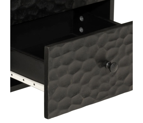 Mesitas de noche 2 uds madera maciza de mango negro 40x33x46 cm