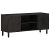 Mueble de TV madera maciza de mango negro 105x33x46 cm