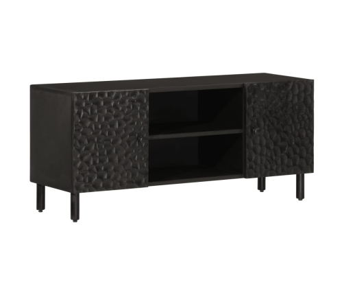 Mueble de TV madera maciza de mango negro 105x33x46 cm