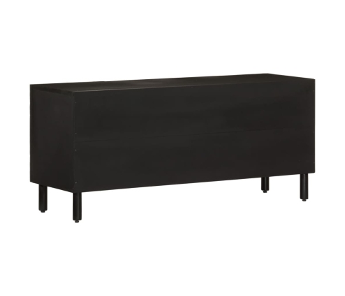 Mueble de TV madera maciza de mango negro 105x33x46 cm