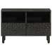 Mueble de TV madera maciza de mango negro 70x33x46 cm