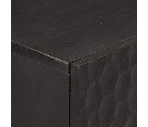 Aparador madera maciza de mango negro 60x33x75 cm