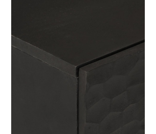 Aparador madera maciza de mango negro 60x33x75 cm