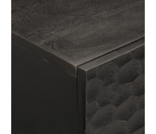 Mesa de centro madera maciza de mango negra 80x50x40 cm