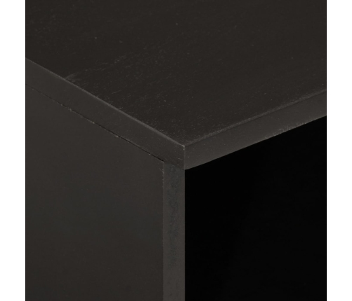 Mesita de noche de madera maciza de mango negra 40x33x46 cm