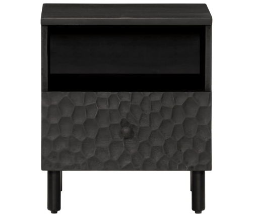 Mesitas de noche 2 uds madera maciza de mango negro 40x33x46 cm