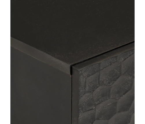 Mesita de noche madera maciza de mango negra 50x33x60 cm