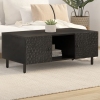 Mesa de centro madera maciza de mango negra 100x54x40 cm