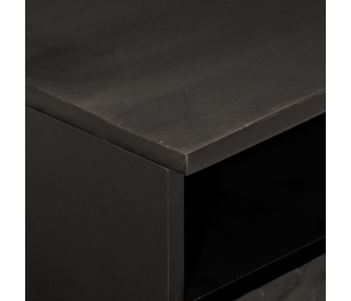 Mesa de centro madera maciza de mango negra 80x54x40 cm