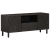 Mueble de TV madera maciza de mango negro 105x33x46 cm