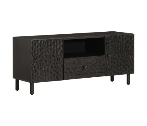 Mueble de TV madera maciza de mango negro 105x33x46 cm