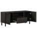 Mueble de TV madera maciza de mango negro 105x33x46 cm