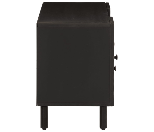 Mueble de TV madera maciza de mango negro 105x33x46 cm