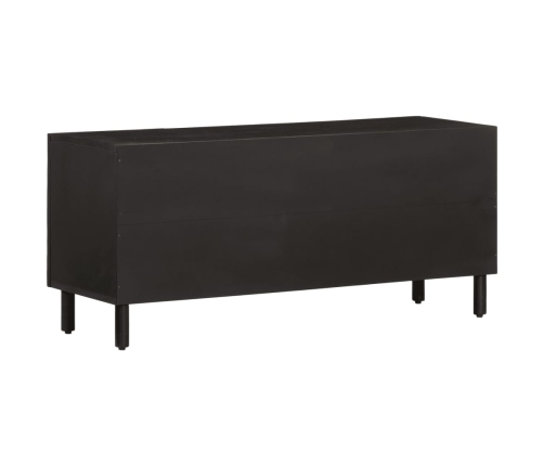 Mueble de TV madera maciza de mango negro 105x33x46 cm