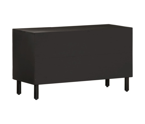 Mueble de TV madera maciza de mango negro 80x31x46 cm