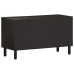 Mueble de TV madera maciza de mango negro 80x31x46 cm