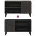 Mueble de TV madera maciza de mango negro 80x31x46 cm