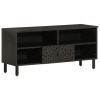 Mueble de TV madera maciza de mango negro 100x33x46 cm