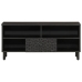 Mueble de TV madera maciza de mango negro 100x33x46 cm