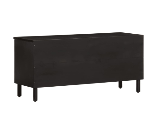 Mueble de TV madera maciza de mango negro 100x33x46 cm