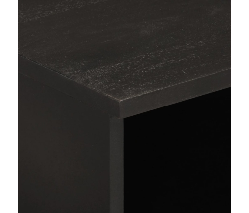 Mueble de TV madera maciza de mango negro 100x33x46 cm