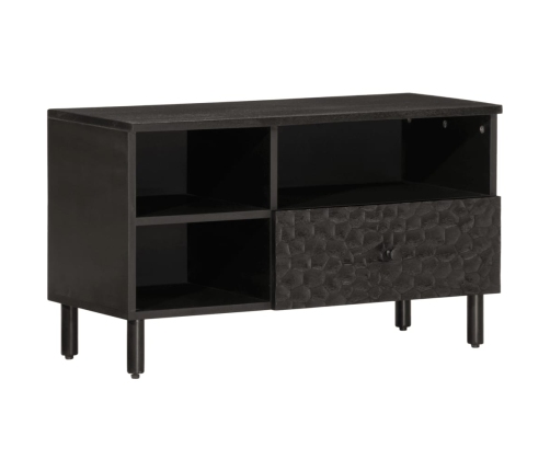 vidaXL Mueble de TV madera maciza de mango negro 80x33x46 cm