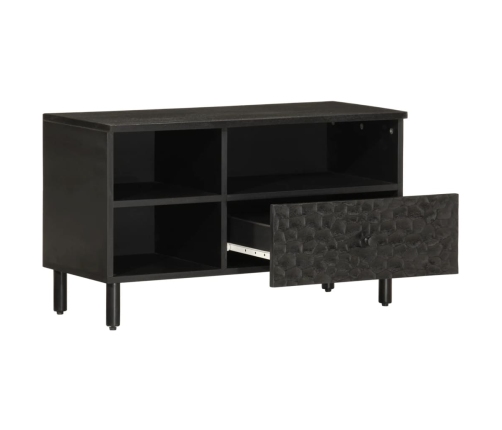 vidaXL Mueble de TV madera maciza de mango negro 80x33x46 cm