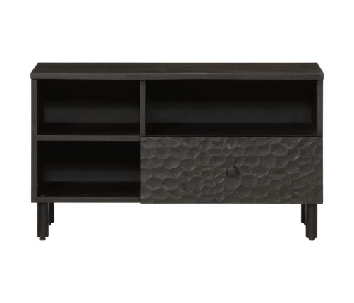 vidaXL Mueble de TV madera maciza de mango negro 80x33x46 cm