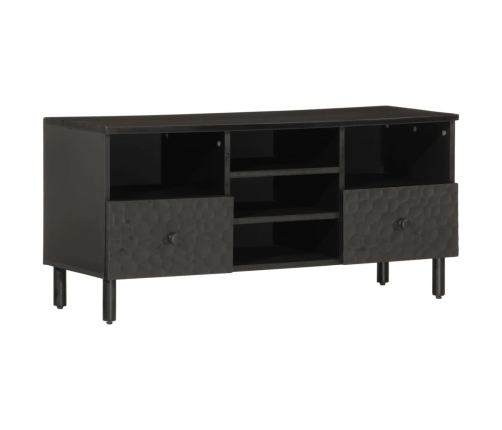 Mueble de TV madera maciza de mango negro 100x33x46 cm