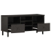 Mueble de TV madera maciza de mango negro 100x33x46 cm