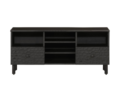 Mueble de TV madera maciza de mango negro 100x33x46 cm