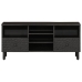 Mueble de TV madera maciza de mango negro 100x33x46 cm